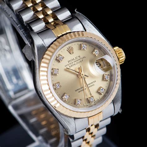 rolex oyster perpetual datejust two tone diamonds|Rolex Oyster Perpetual diamond bezel.